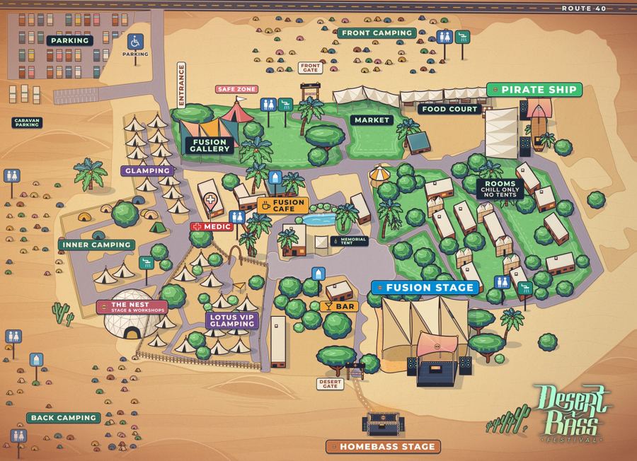 Desert Bass festival map, Kfar Shittim